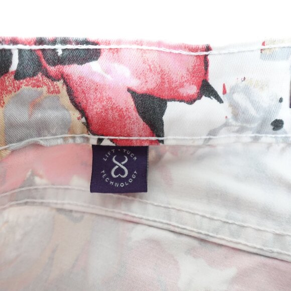 NYDJ Pink Floral Ankle Jeans Women's 6 Lift Tuck Stretch Denim - Picture 8 of 14